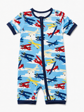 Airplane Viscose Shortie Zippy Romper