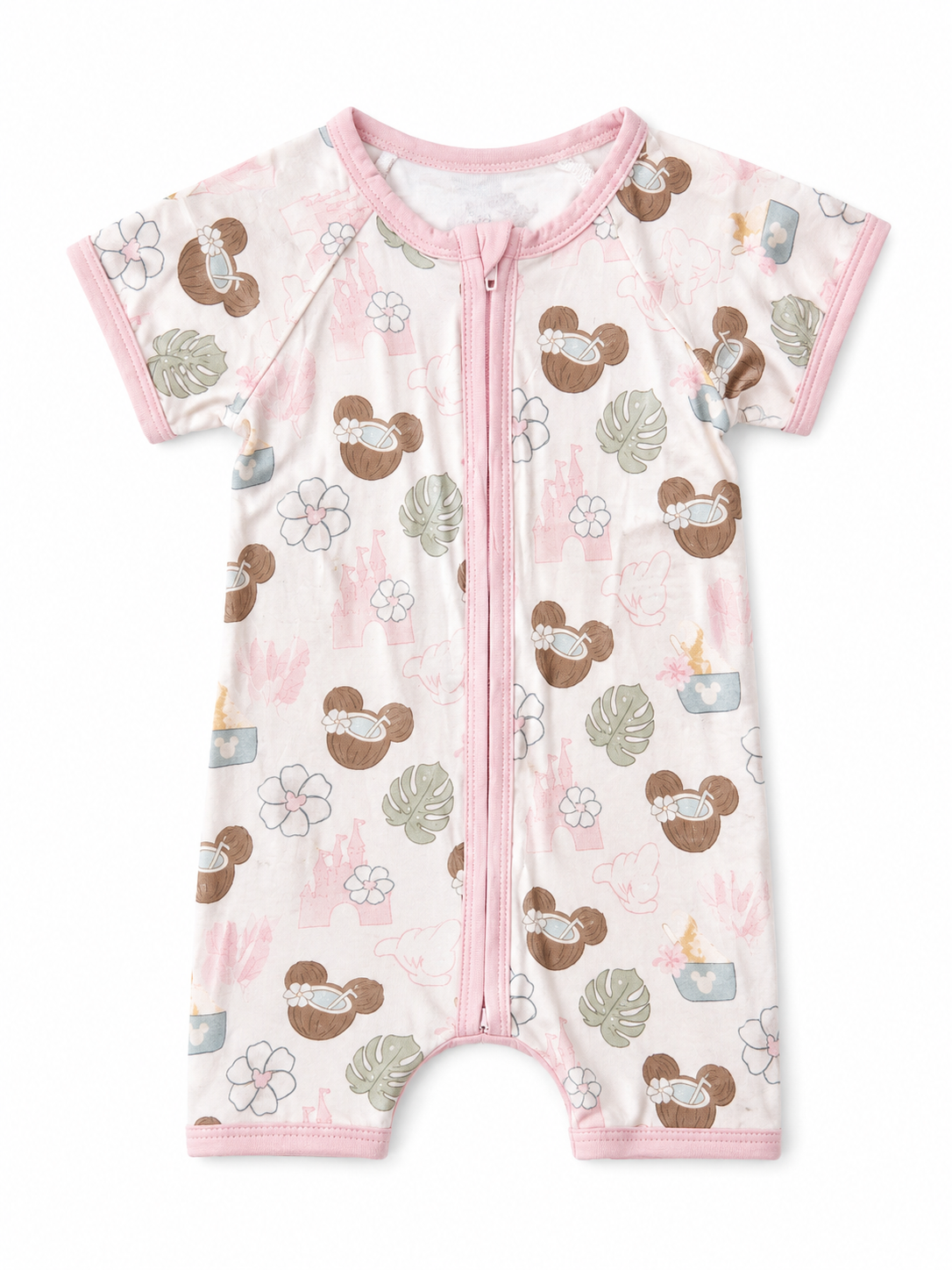 Tropical Mouse Bamboo Shortie Zippy Romper