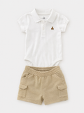 Baby Gap Polo Bodysuit + Khaki Cargo Shorts Outfit